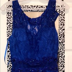 Gorgeous long blue prom dress